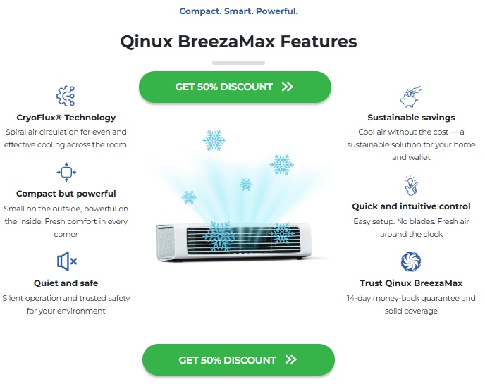Qinux BreezaMax Air Conditioner Review: Features, Reviews and Complaints